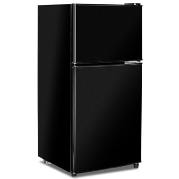 Anukis Compact Refrigerator 3.2 Cu Ft 2 Door Mini Fridge with Freezer for Apartment, Dorm, Office, F...