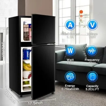 Buy Anukis Retro Mini Fridge 3.2 Cu Ft with Freezer