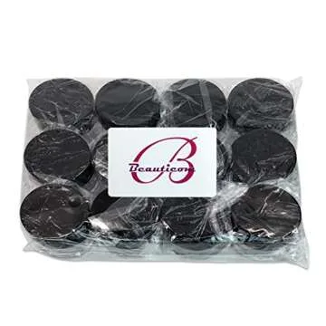 Beauticom 12 Piece 20g/20ml USA Acrylic Round Clear Jars with Lids for Lip Balms, Creams, Make Up, Cosmetics, Samples, Ointments and other Beauty Products (Black Lid (Flat Top))