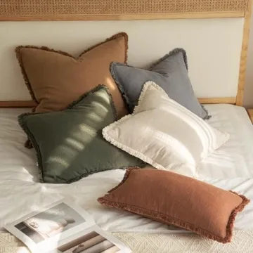 MIULEE Boho Farmhouse Decorative Pillow Covers Set of 2