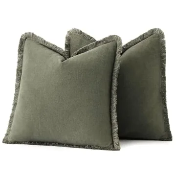 MIULEE Boho Farmhouse Decorative Pillow Covers Set of 2
