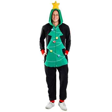 Tipsy Elves Christmas Onesies for Adults - Comfy Unisex Matching Holiday Jumpsuits with Convenient P...