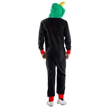 Tipsy Elves Christmas Onesies for Adults - Comfy Unisex Matching Holiday Jumpsuits with Convenient Pockets - Cozy Black Christmas Tree Toss Game Christmas Jumpsuit Size X-Large