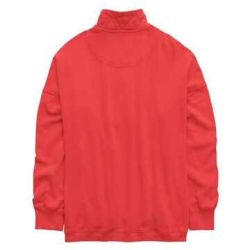 Gacaky Sweatshirt for Women Oversized Casual Long Sleeve Button Henley Neck Pullover Tops Fashion Outfits Clothes Red M