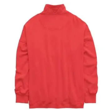 Gacaky Sweatshirt for Women Oversized Casual Long Sleeve Button Henley Neck Pullover Tops Fashion Outfits Clothes Red M
