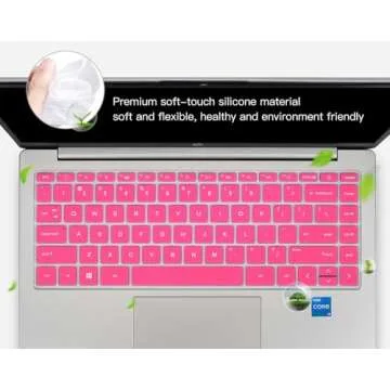Keyboard Cover for 2023 HP Envy 2-in-1 14" 14t-es000 14-es0013dx 14-es0033dx, HP 14" Laptop 14-ep 14-em 14t-ep000 14z-em000 14-ep000 14-ep0097nr 14-ep0145cl 14-em0047nr Keyboard Skin, Hot Pink