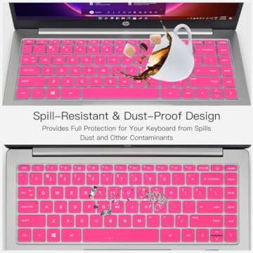 Keyboard Cover for 2023 HP Envy 2-in-1 14" 14t-es000 14-es0013dx 14-es0033dx, HP 14" Laptop 14-ep 14-em 14t-ep000 14z-em000 14-ep000 14-ep0097nr 14-ep0145cl 14-em0047nr Keyboard Skin, Hot Pink
