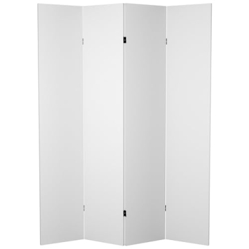 Red Lantern 7 ft. Tall Do It Yourself Canvas Room Divider, 7 Foot - 4 Panels, White