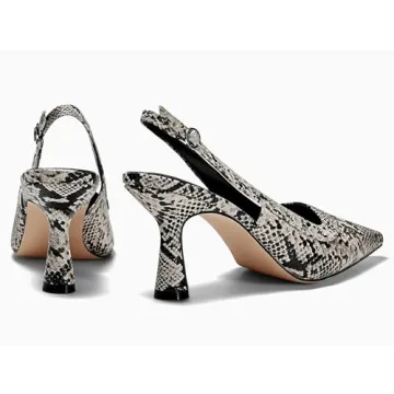 Coutgo Women’s Stylish Slingback Kitten Heels for Comfort