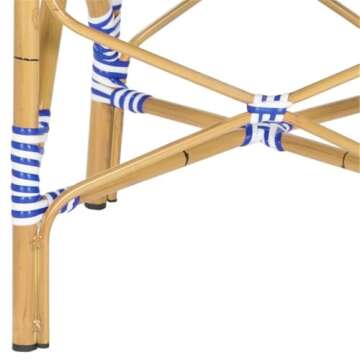 SAFAVIEH Home Collection Hooper Blue & White Indoor-Outdoor Stacking Arm Chair