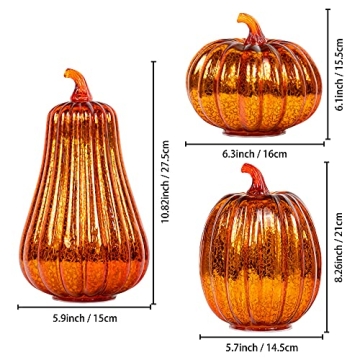 Lighted Mercury Glass Pumpkins for Fall Decor