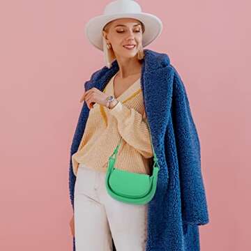 CECILE Trendy Vegan Leather Crossbody Handbag for Women