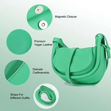 CECILE Trendy Vegan Leather Crossbody Handbag for Women