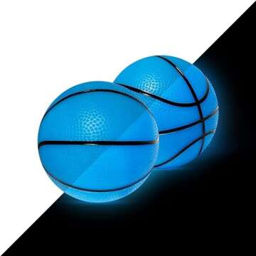 Botabee 5-Inch Glow in The Dark Small Basketball - 2 Pack Exciting Glowing Basketball Toys for Mini ...
