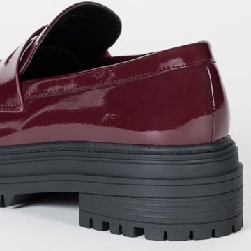 Stylish Ryan Lug Sole Loafer for Women in Burgundy Patent