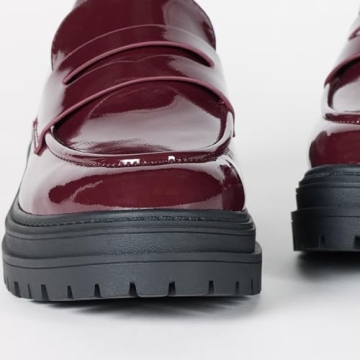 Stylish Ryan Lug Sole Loafer for Women in Burgundy Patent