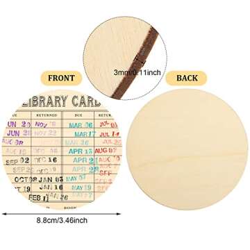 4 Pieces Vintage Library Due Date Card Coaster Set, Retro Coasters Coffee Mug Decoration with Day St...