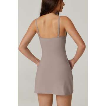 QINSEN Women’s Stylish Sleeveless Tennis Dress with Shorts