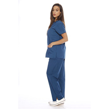 Caribbean Blue Scrub Sets for Women in Nursing