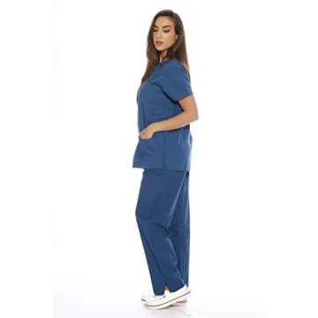Caribbean Blue Scrub Sets for Women in Nursing