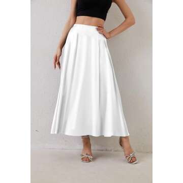 Elegant NCXFTP Satin Maxi Skirt for Women - Versatile Style
