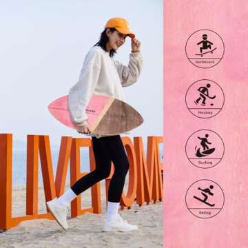 XCMAN Surf Balance Board Trainer with Roller Wooden Exercise Balancing Stability Trainer - Non Slip Surface for Adults Kids|Balance Board Surfing,Skateboarding,Hockey,Yoga