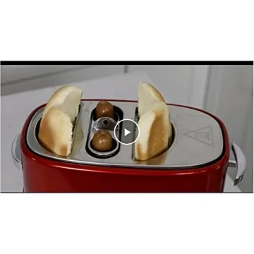 Retro 2 Slot Hot Dog Toaster with Tongs - Metallic Red