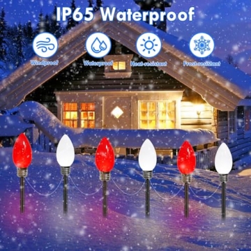 Solar Christmas Lights - 12 Pack Jumbo C9 Waterproof Decor