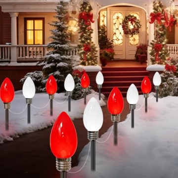 Solar Christmas Lights - 12 Pack Jumbo C9 Waterproof Decor