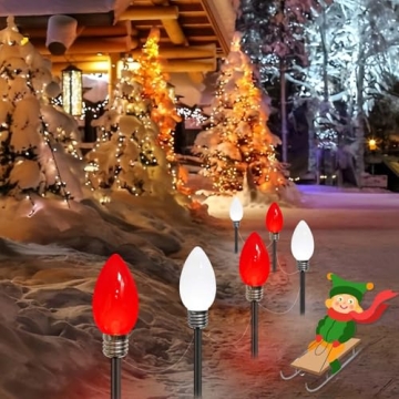 Solar Christmas Lights - 12 Pack Jumbo C9 Waterproof Decor