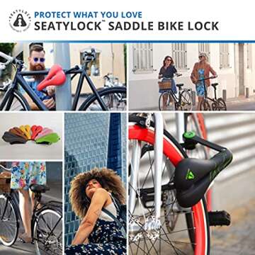 Seatylock Hybrid Saddle Bike Lock - Multi Patent 2 in 1 Locking Bike Doubles As Seat or Bicycle Guard - Innovative Lightweight Anti Theft Bicycle Lock and Saddle with Keys