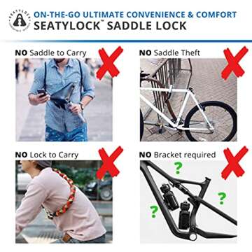 Seatylock Hybrid Saddle Bike Lock - Multi Patent 2 in 1 Locking Bike Doubles As Seat or Bicycle Guard - Innovative Lightweight Anti Theft Bicycle Lock and Saddle with Keys