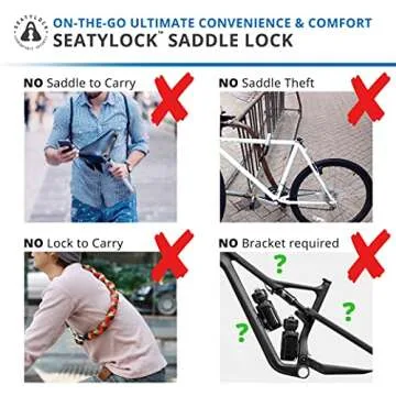 Seatylock Hybrid Saddle Bike Lock - Multi Patent 2 in 1 Locking Bike Doubles As Seat or Bicycle Guard - Innovative Lightweight Anti Theft Bicycle Lock and Saddle with Keys