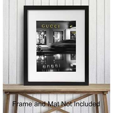 Poster of Gucci Wall Art Decorations - 8x10 Glam Designer Wall Decor - Luxury High Fashion Design Wall Decor - Glamour Wall Art for Living Room - Designer Gifts for Women