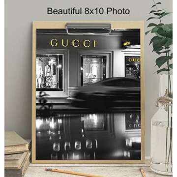 Poster of Gucci Wall Art Decorations - 8x10 Glam Designer Wall Decor - Luxury High Fashion Design Wall Decor - Glamour Wall Art for Living Room - Designer Gifts for Women