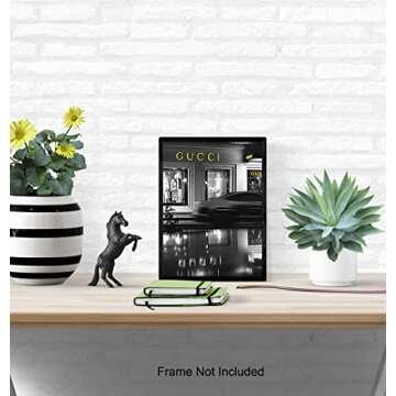 Poster of Gucci Wall Art Decorations - 8x10 Glam Designer Wall Decor - Luxury High Fashion Design Wall Decor - Glamour Wall Art for Living Room - Designer Gifts for Women