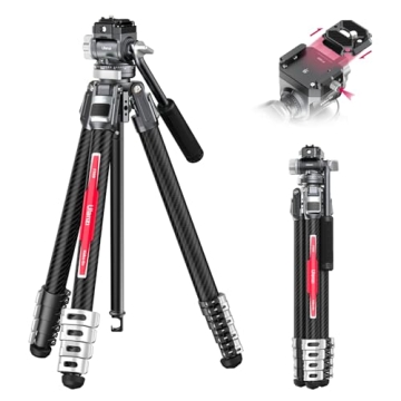 ULANZI TT09 F38 Video-Go Travel Tripod 5 Sections Carbon Fiber Compact & Lightweight Cameras Quick M...