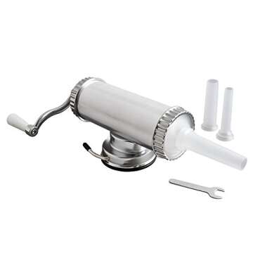 Fantes Sausage Maker with Suction Base and 3 Nozzles, 2.2-Pound Capacity, The Italian Market Original since 1906