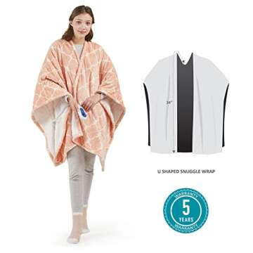Comfort Spaces Plush to Sherpa Electric Blanket Shawl with Matching Socks - Cozy Warmth for All