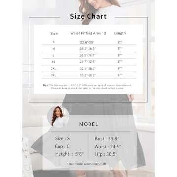 NASHALYLY Chiffon High Waist Pleated Maxi Skirt