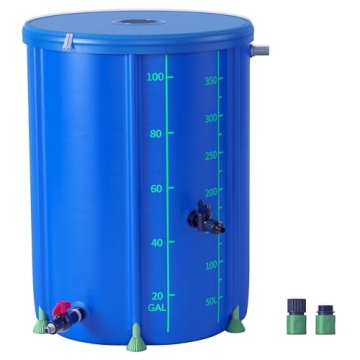 100 Gallon Collapsible Rain Barrel - Durable, Leak-Proof Water Storage