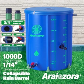 Durable 100 Gallon Collapsible Rain Barrel for Water Storage