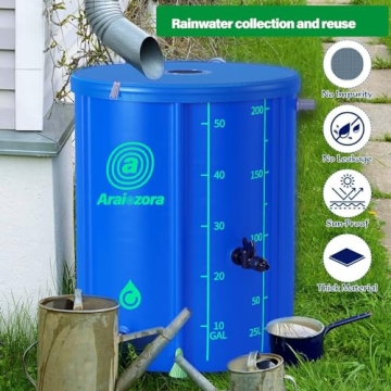 Durable 100 Gallon Collapsible Rain Barrel for Water Storage