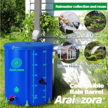 Durable 100 Gallon Collapsible Rain Barrel for Water Storage
