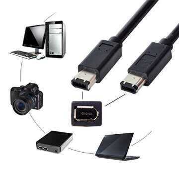 xiwai FireWire 400 Cable - High-Speed 6FT Connection