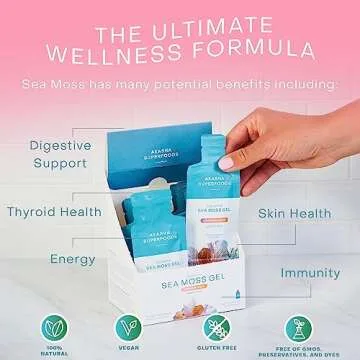 Organic Irish Sea Moss Gel - 30x15ml Sachets I Liposomal Seamoss Pouches, On-The-Go Raw Vitamins for Digestion, Immunity, Healthy Skin & Hair, Maximized Nutrient Absorption, Vegan Supplement
