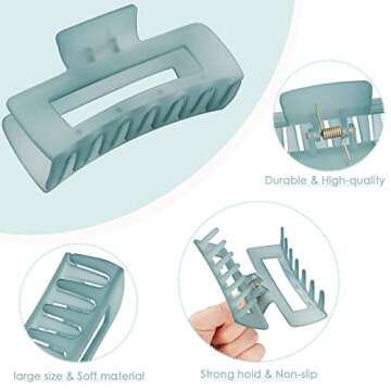 Chic 8 PCS Big Hair Clips for Thick Hair - Stylish and Functional