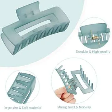 Chic 8 PCS Big Hair Clips for Thick Hair - Stylish and Functional