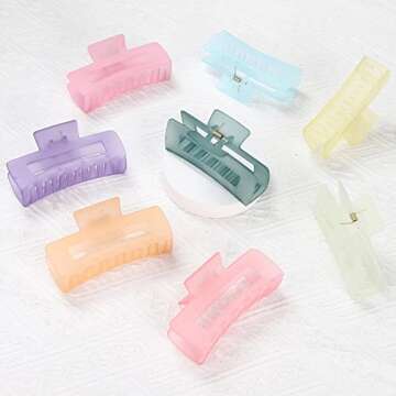 Chic 8 PCS Big Hair Clips for Thick Hair - Stylish and Functional
