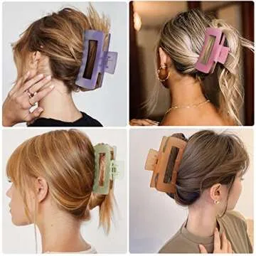 Chic 8 PCS Big Hair Clips for Thick Hair - Stylish and Functional